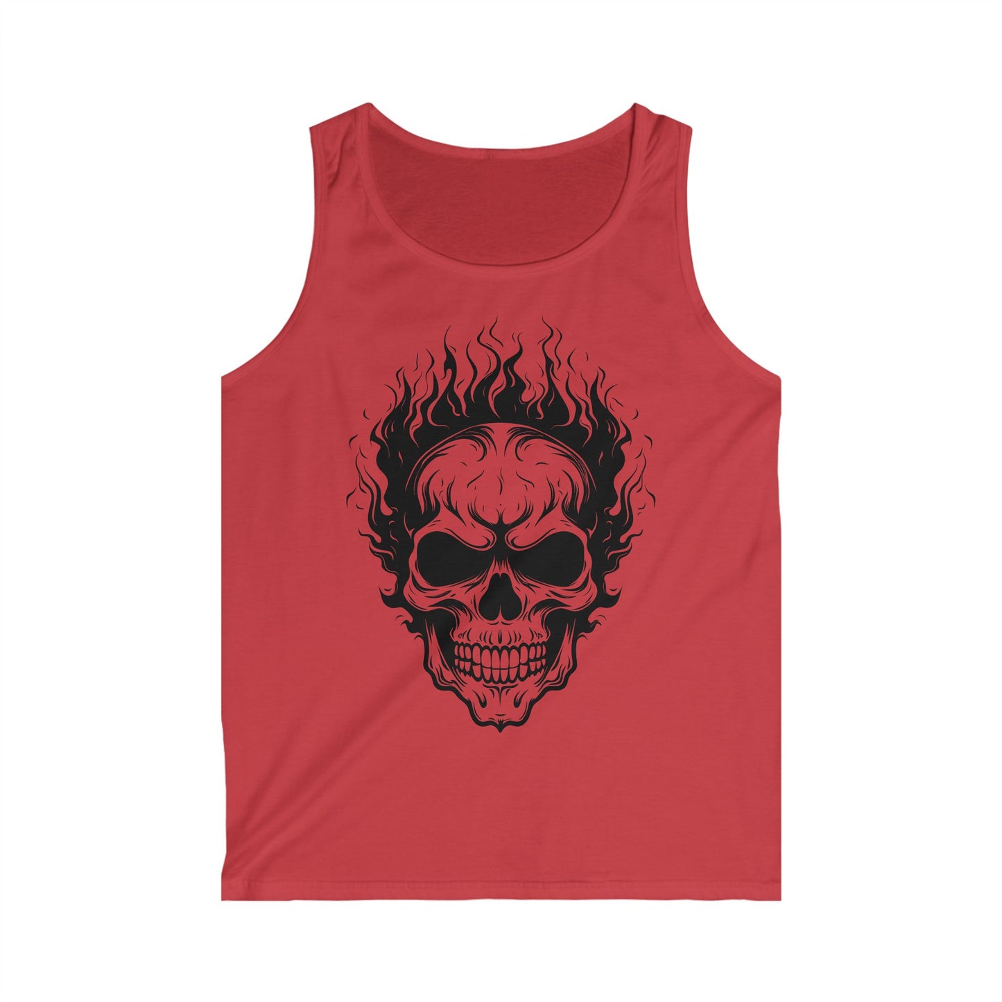 Men's Skull Flames Tank Top - Edgy Summer Wear for Music Lovers