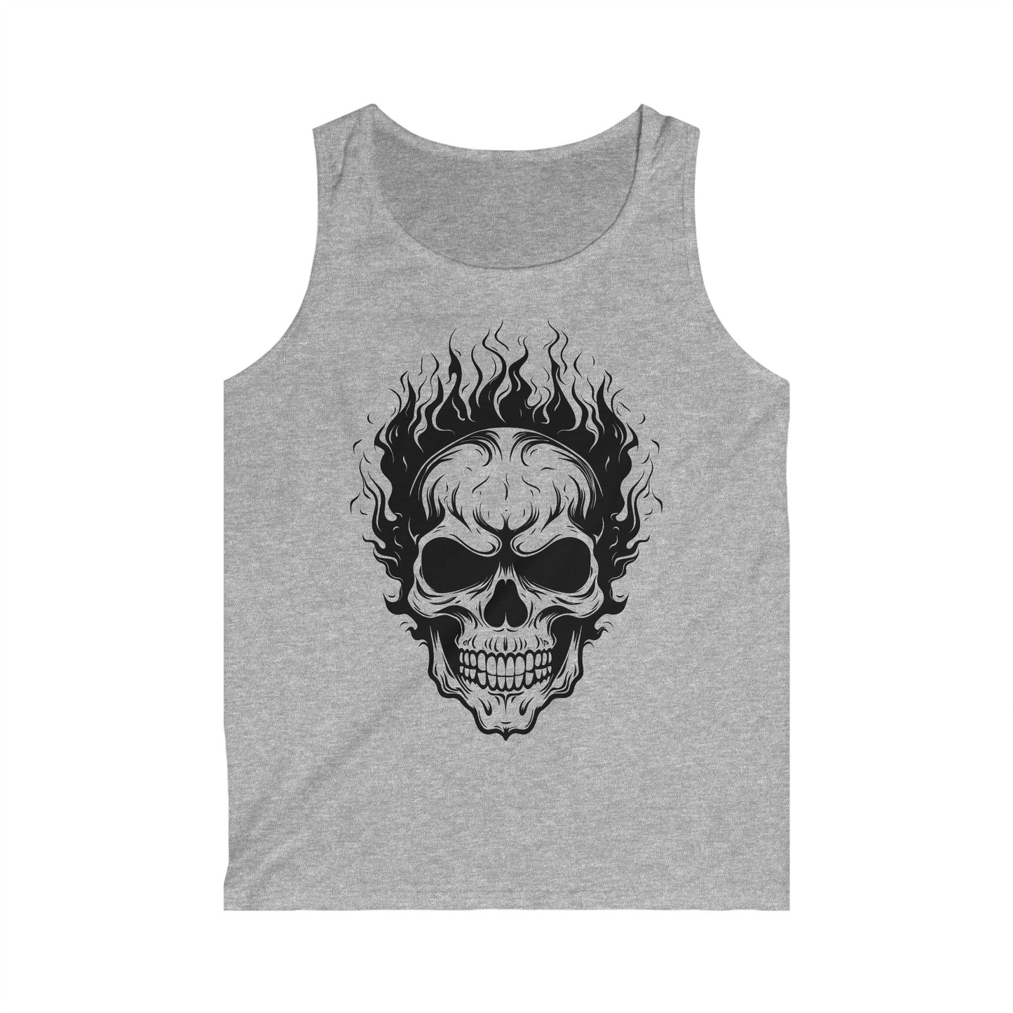 Men's Skull Flames Tank Top - Edgy Summer Wear for Music Lovers