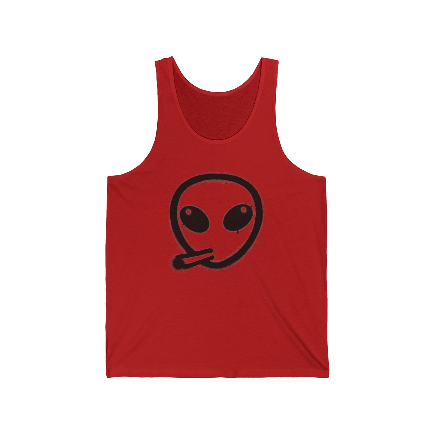 Unisex Jersey Tank - Alien Graphic & Vape Theme | Cool Summer Wear for Smokers & Festival Lovers