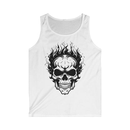 Men's Skull Flames Tank Top - Edgy Summer Wear for Music Lovers