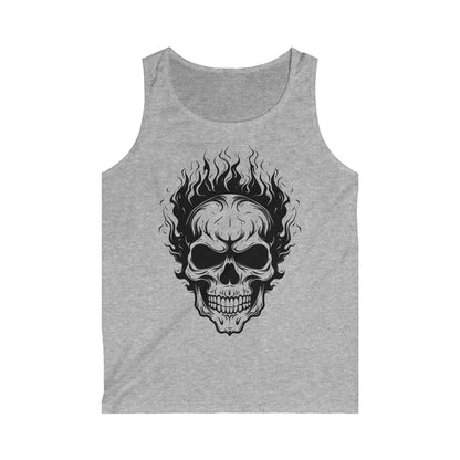 Men's Skull Flames Tank Top - Edgy Summer Wear for Music Lovers